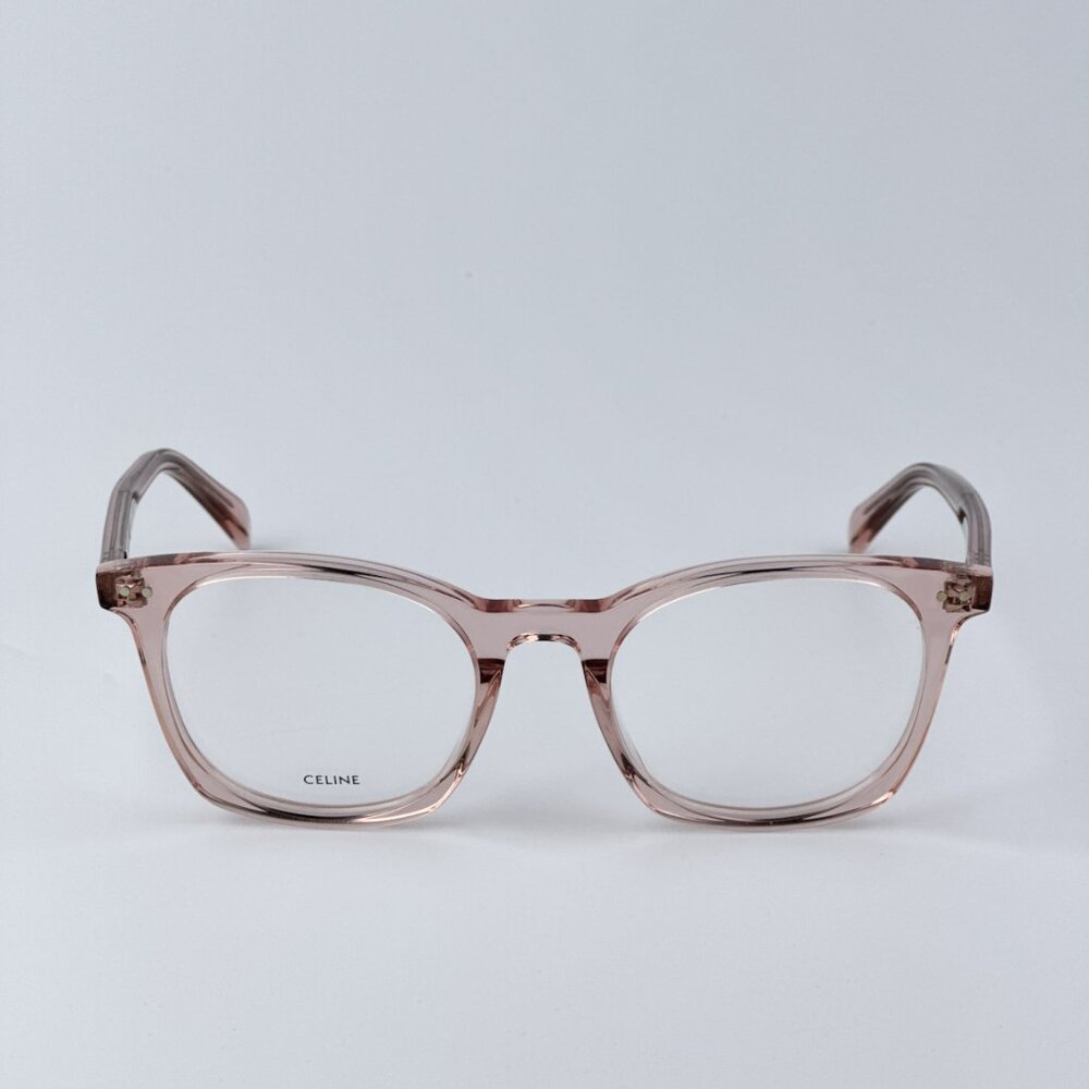 Celine THIN Women BRAND NEW Eyeglasses Shiny Rose Demo Square CL50058I 074